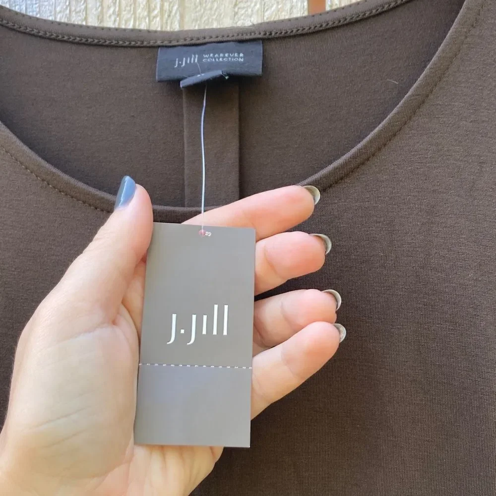 J. Jill Wearever Dark Truffle Sleeveless Pull-over Tunic Dress
